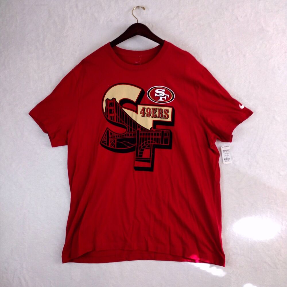 Nike Tee Men San Francisco 49ers Red XXL Short Sleeve Shirt New With Tag